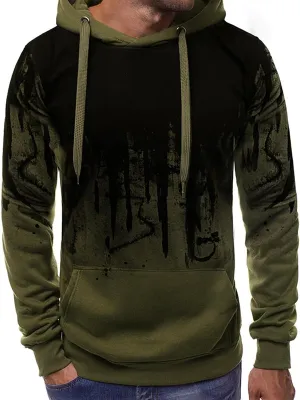Men's Zip Up Hoodie Fashion Casual Camouflage Sports Sweatshirt Long Sleeve Zipper Hooded Jacket Coat