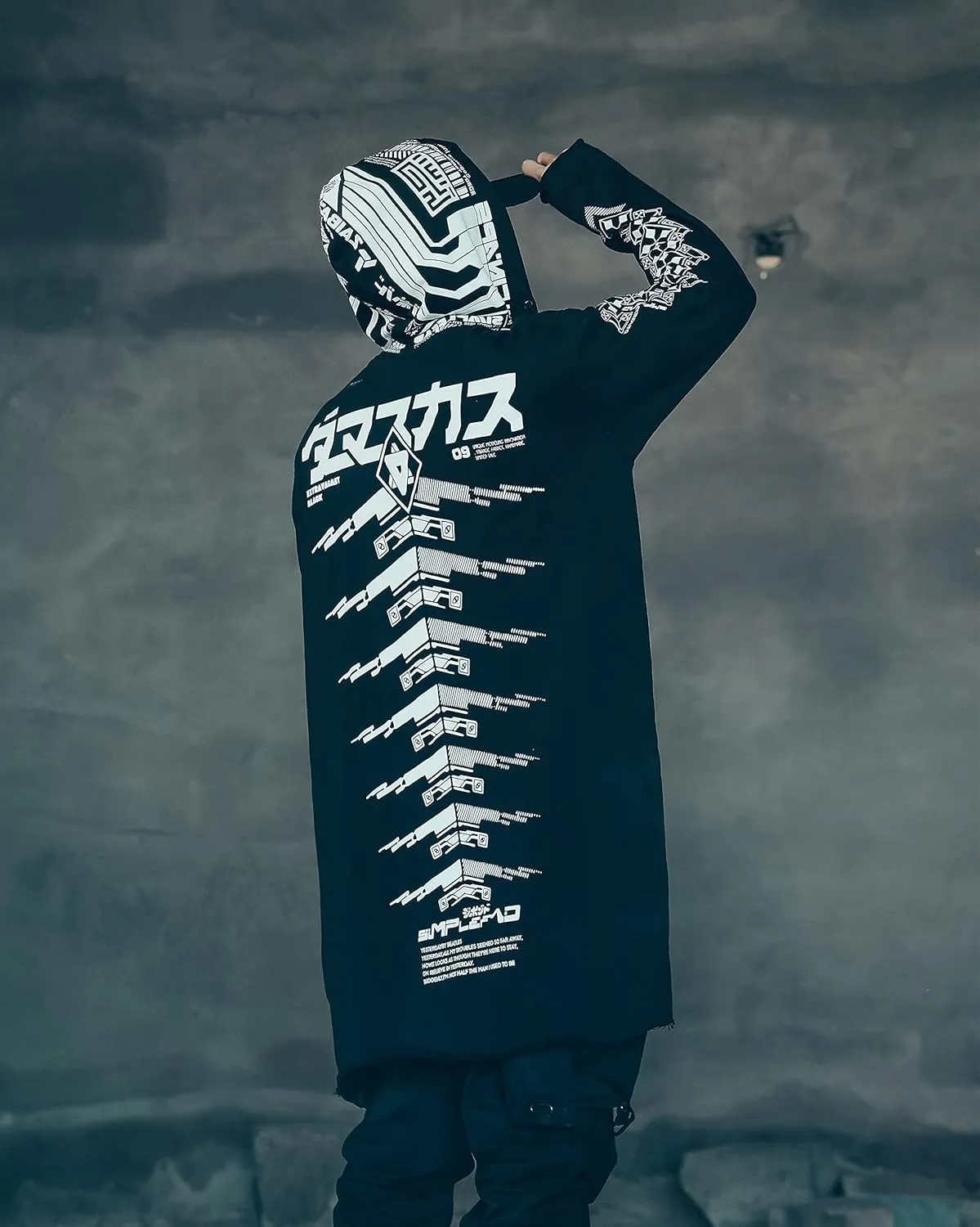 Niepce Inc Graphic Cyberpunk Zip Up Men's Fashion Hoodies Sweatshirts