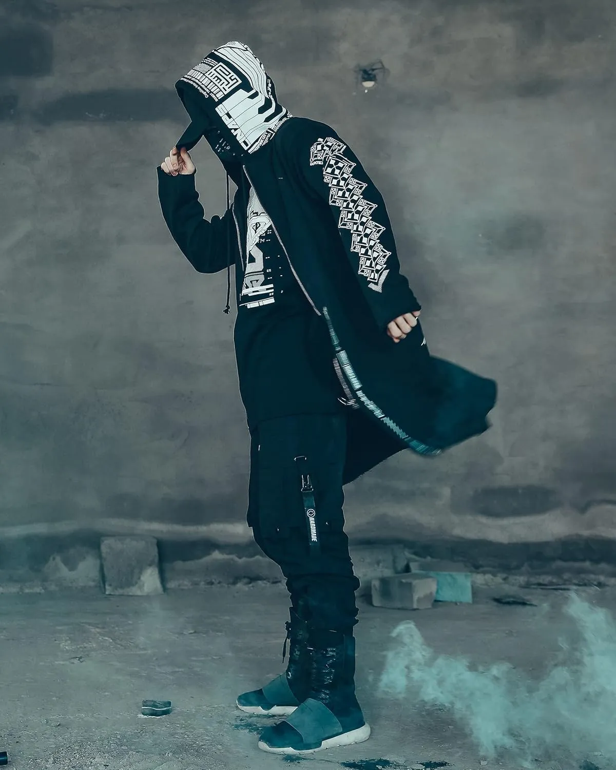 Niepce Inc Graphic Cyberpunk Zip Up Men's Fashion Hoodies Sweatshirts