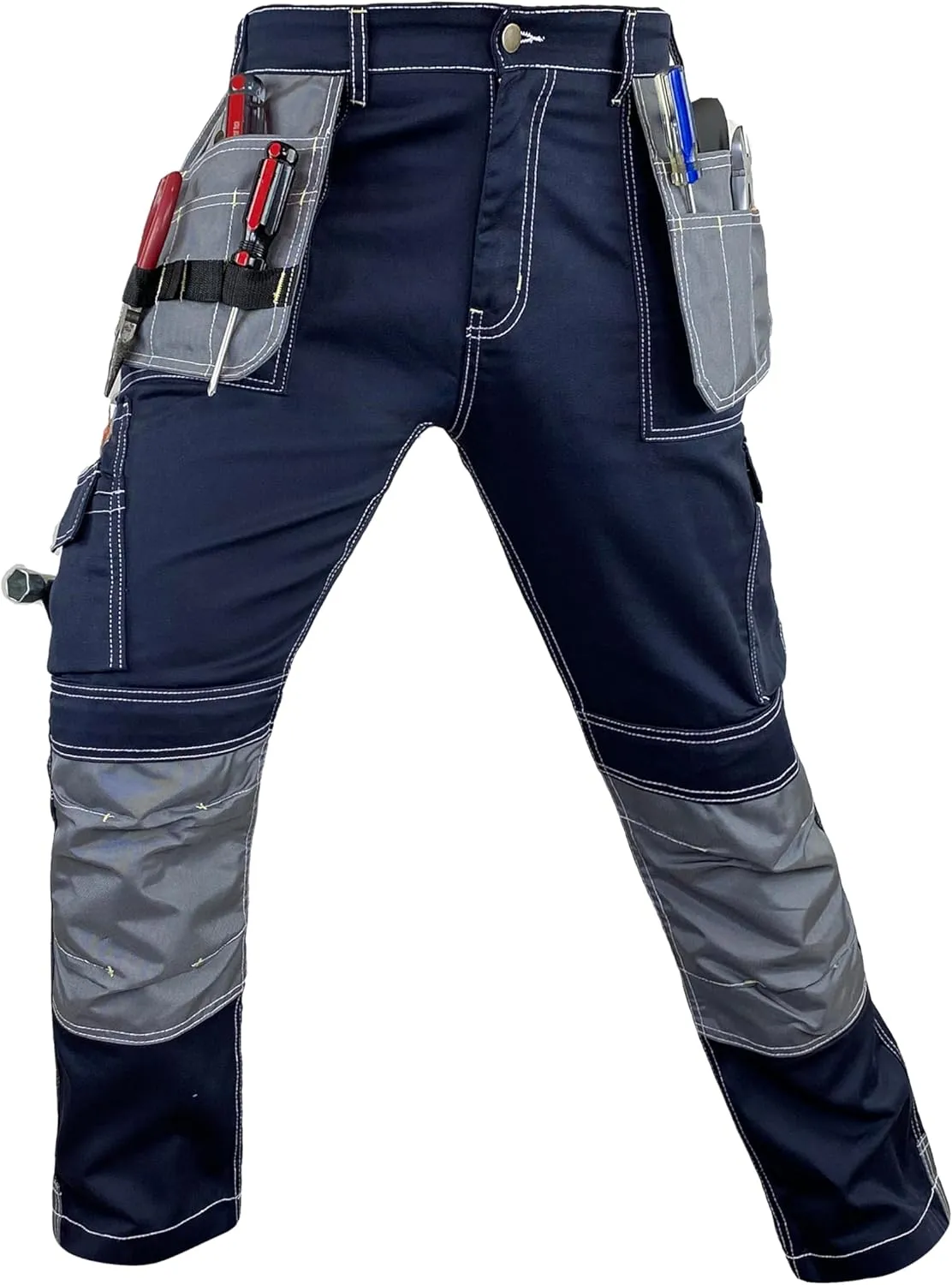 Notus Men’s Construction Tactical Carpenter Multi-Pockets Cordura Knee and Holster Pockets Reinforced Work Pants