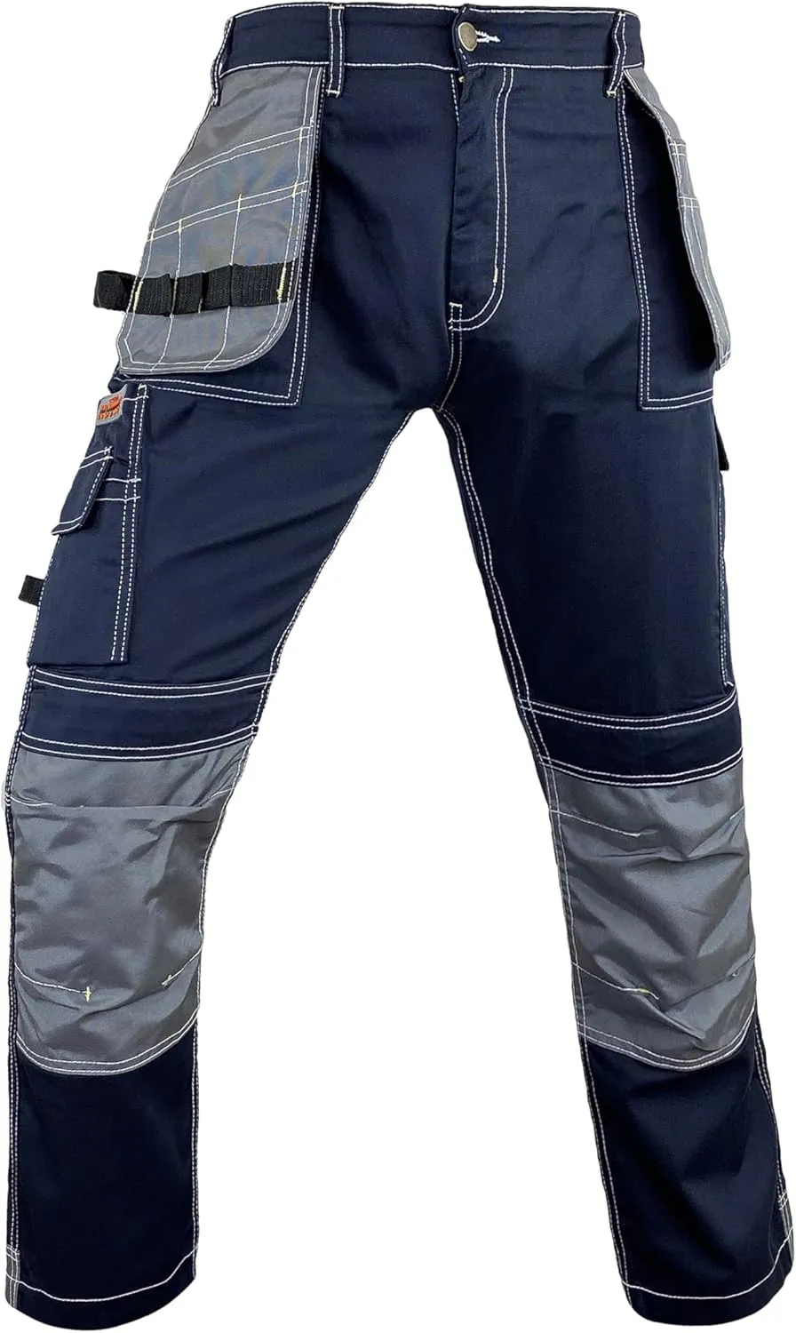 Notus Men’s Construction Tactical Carpenter Multi-Pockets Cordura Knee and Holster Pockets Reinforced Work Pants