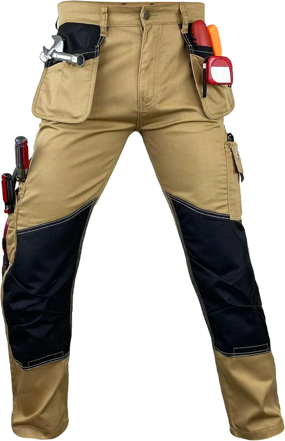 Notus Men’s Work Casual Tactical Cordura Knee Carpenter Construction Utility Cargo Work Trousers Pants
