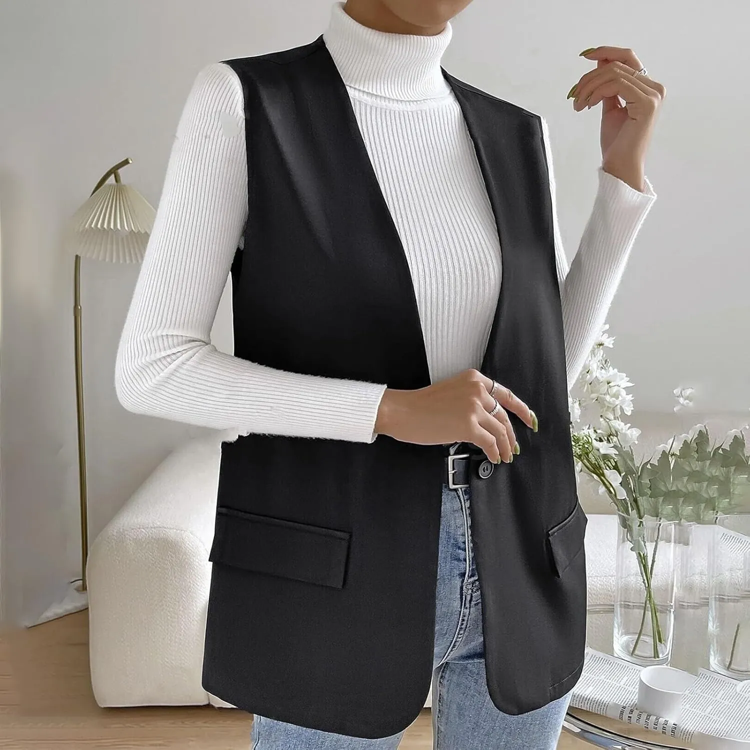 Oversized Blazers for Women Business Ladies Blazers Long Sleeve Causal Fall Blazers Baggy With Pockets Cardigan