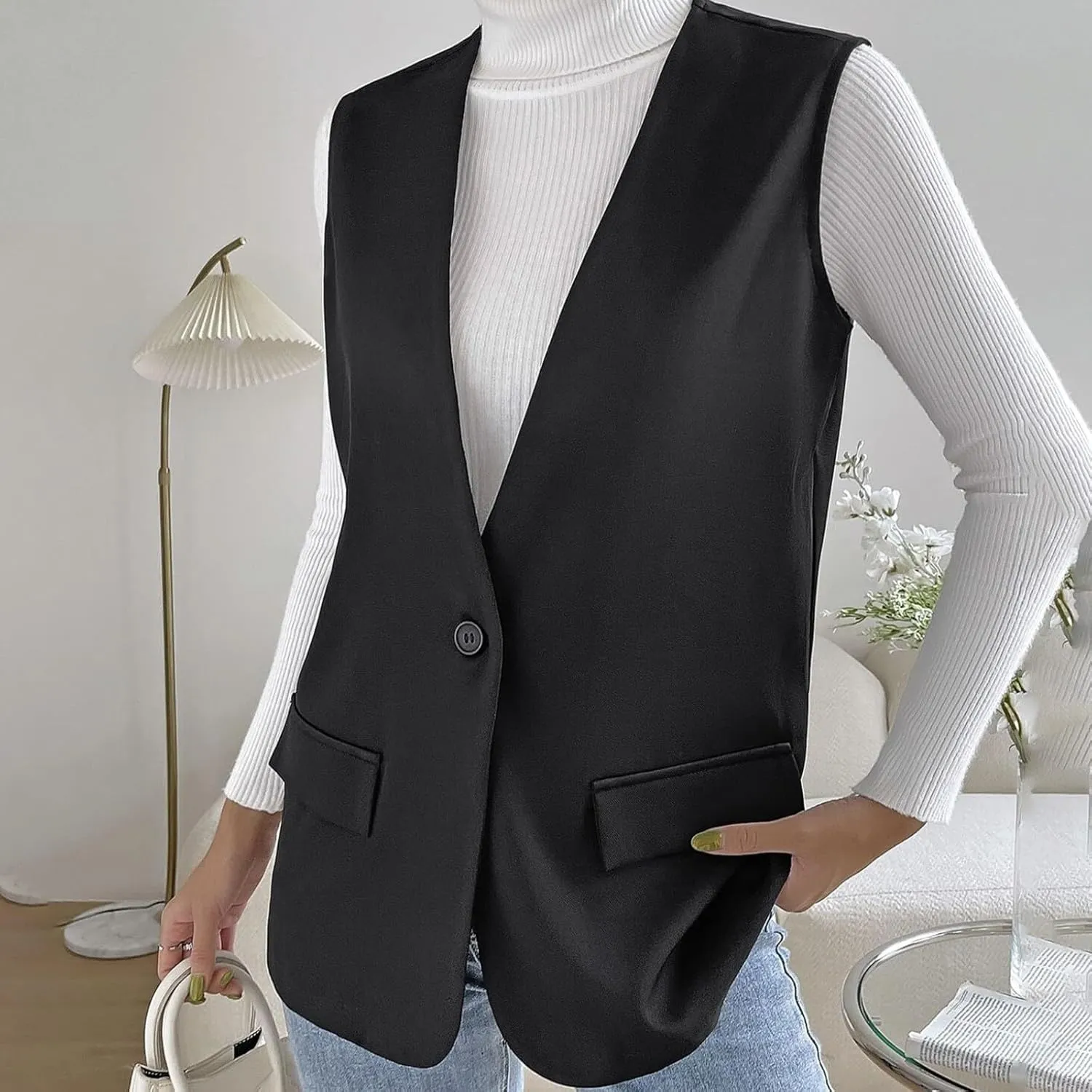 Oversized Blazers for Women Business Ladies Blazers Long Sleeve Causal Fall Blazers Baggy With Pockets Cardigan