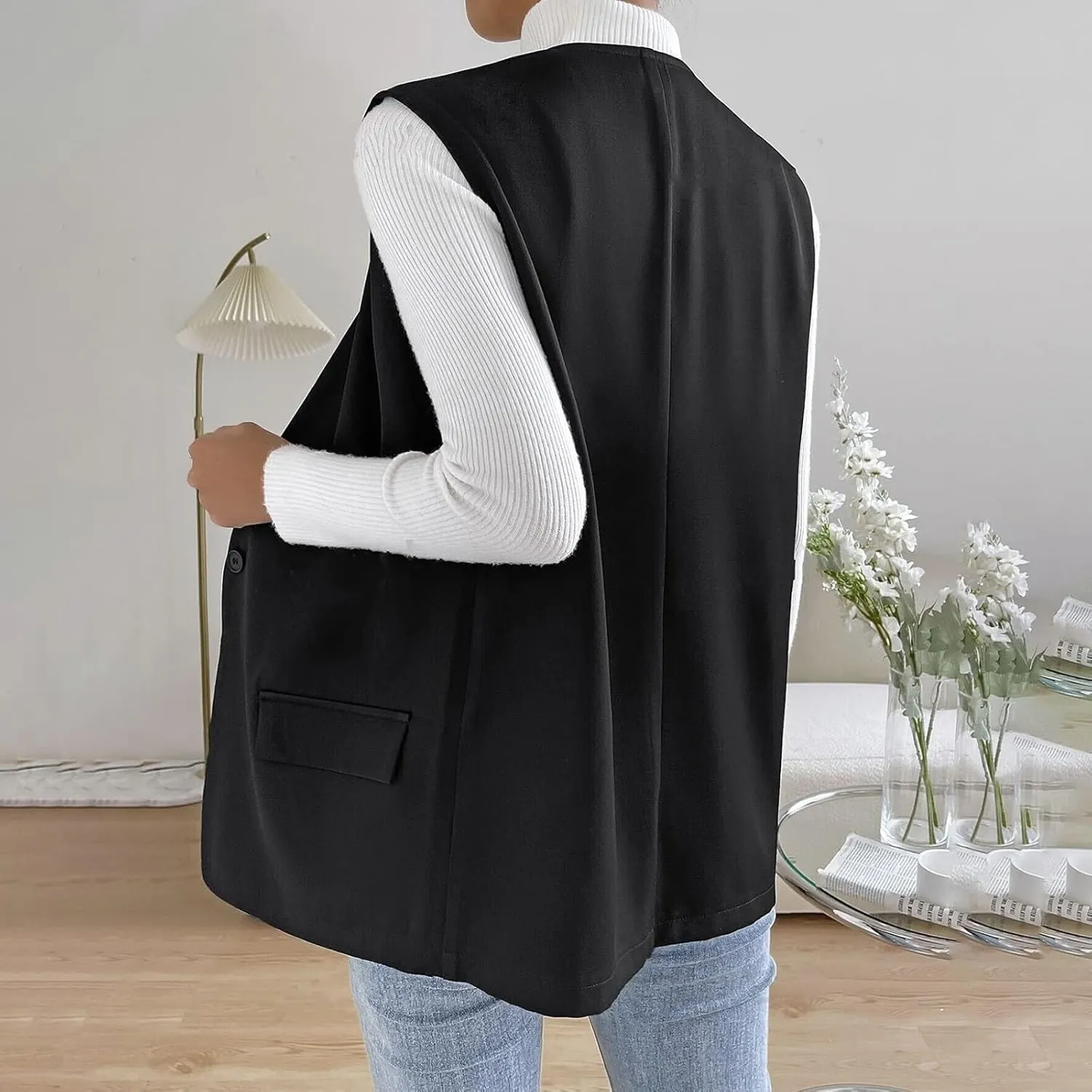 Oversized Blazers for Women Business Ladies Blazers Long Sleeve Causal Fall Blazers Baggy With Pockets Cardigan