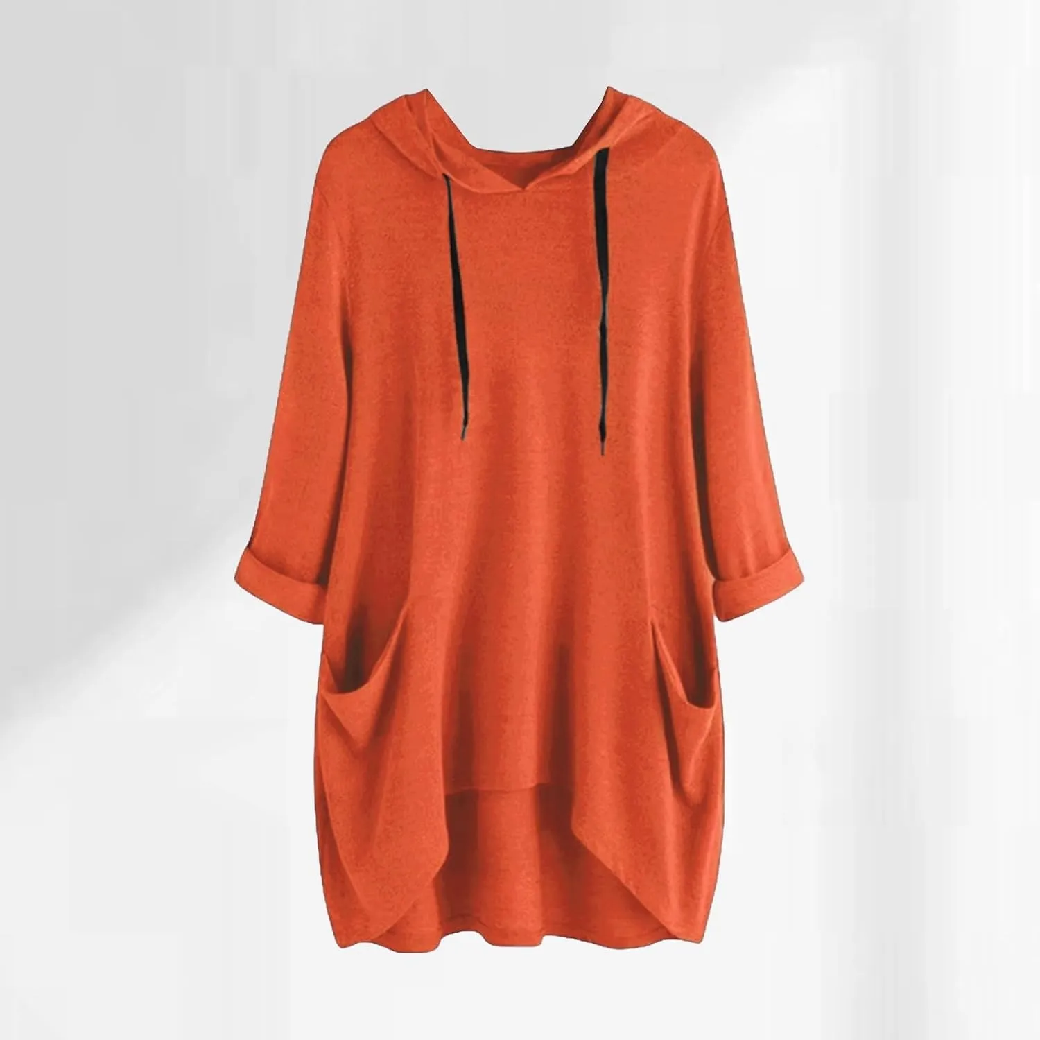 Oversized Hoodie Dress for Women Casual Drawstring Long Sweatshirt with Pocket Hooded Mini Sweatshirt Dress