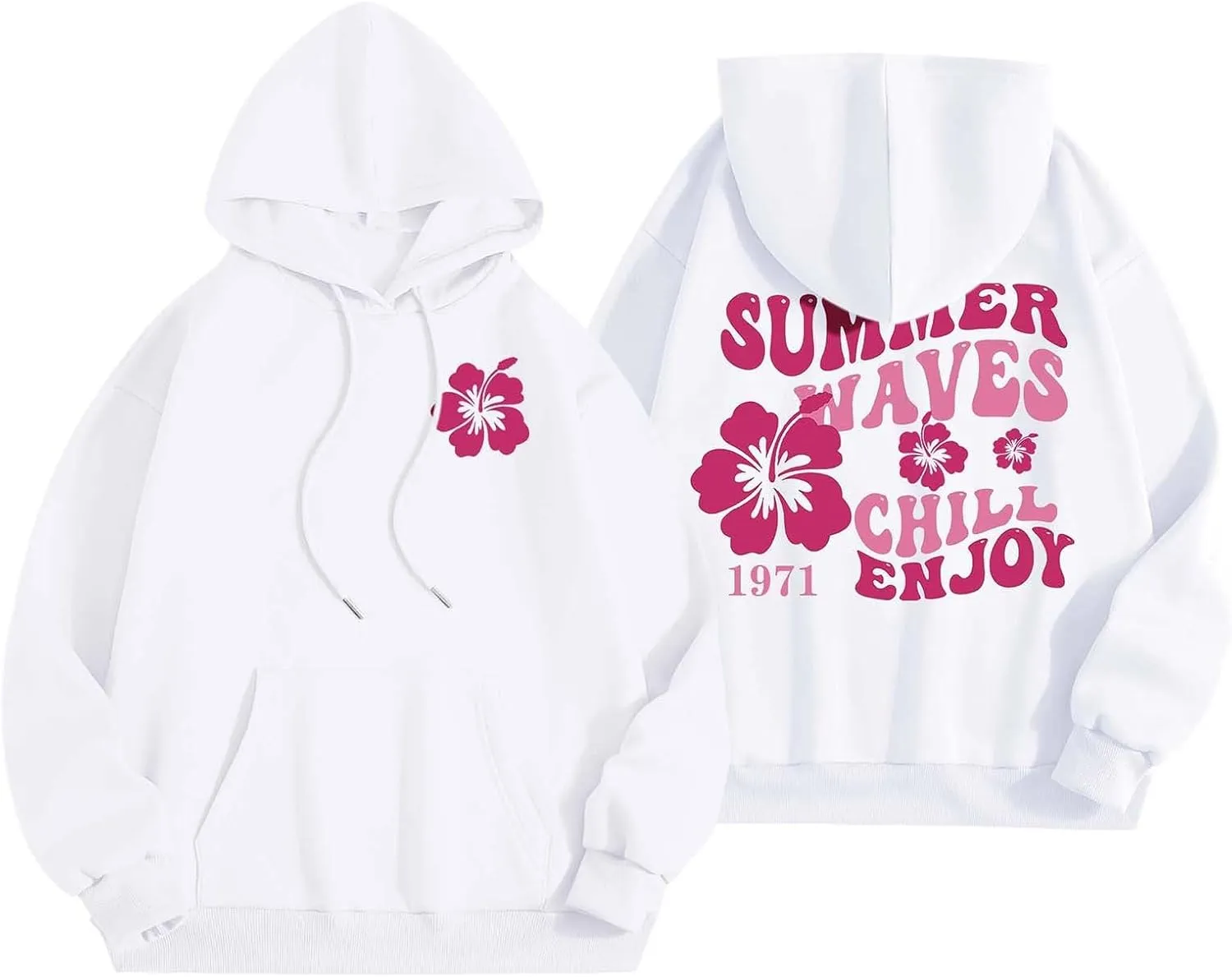 Oversized Hoodies for Women Teen Girls Pink Letter Graphic Long Sleeve Y2K Hooded Comfort Sweatshirt Pink Hoodie