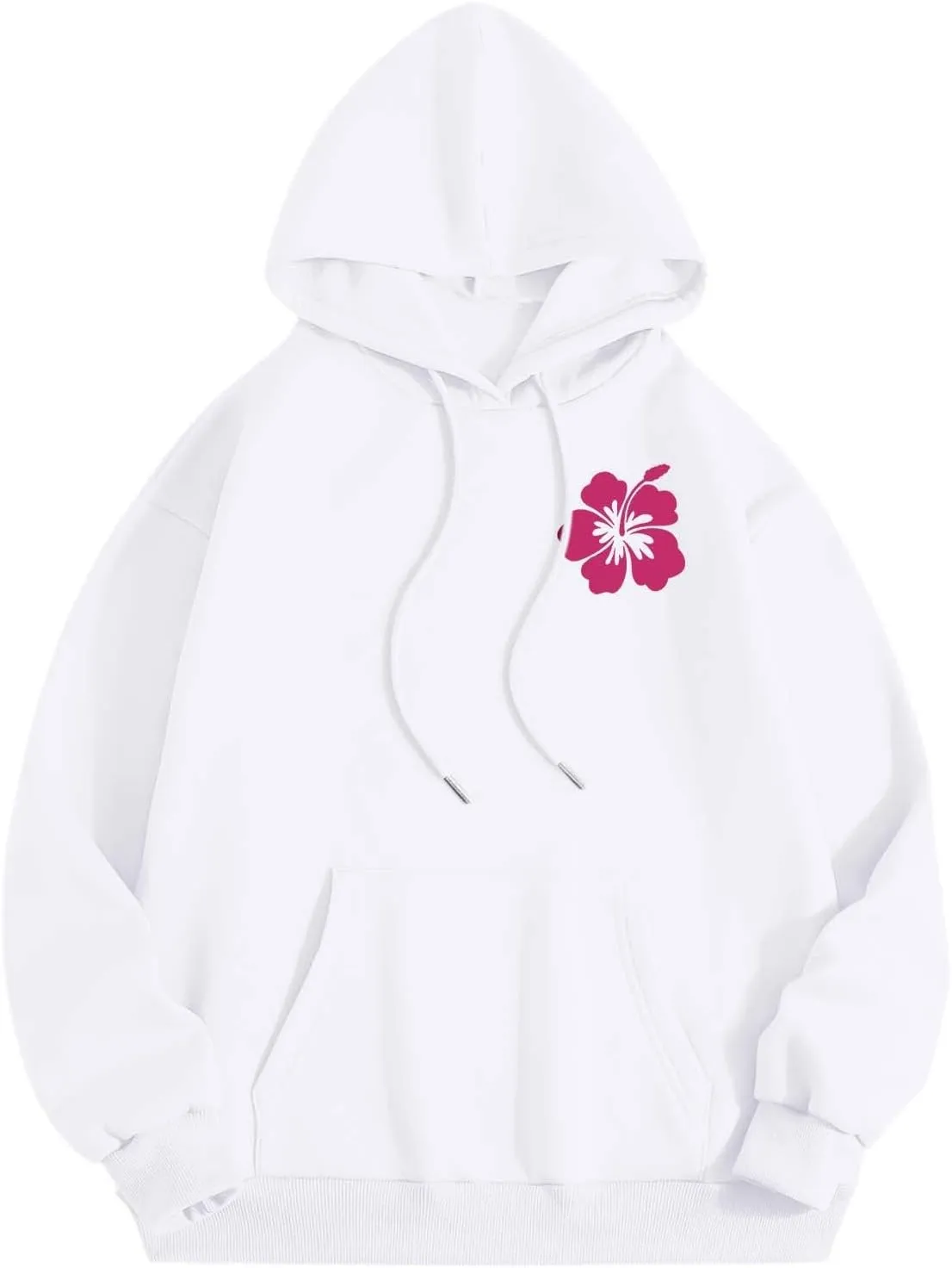Oversized Hoodies for Women Teen Girls Pink Letter Graphic Long Sleeve Y2K Hooded Comfort Sweatshirt Pink Hoodie