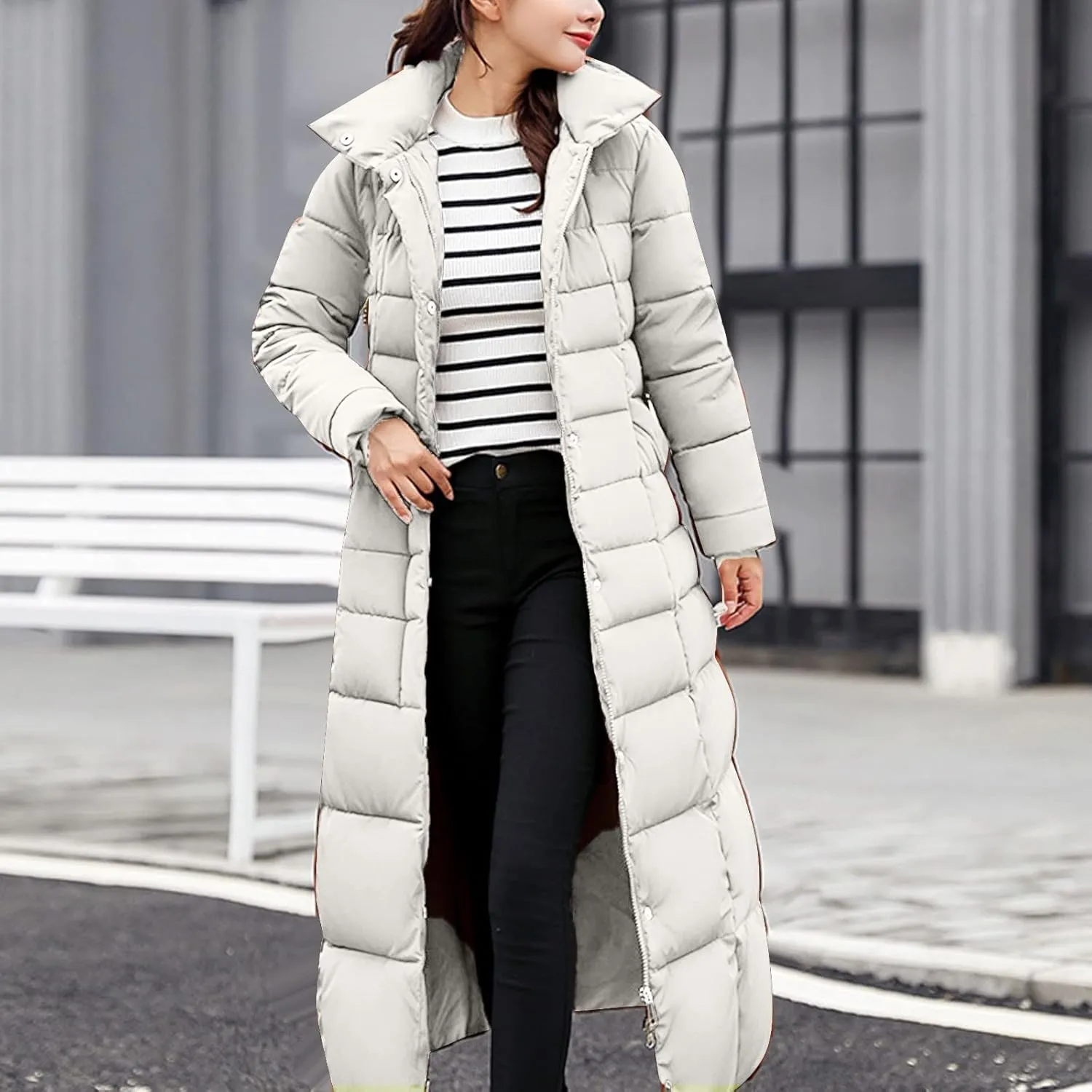 Parka Coats for Women Plus Size Long Thicken Warm Puffer Coat Trendy 2022 Casual Down Jacket with Pockets