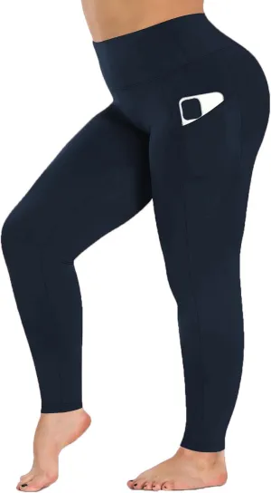 Plus Size High Waist Leggings with Pockets Stretchy Tummy Control High Waist Womens Workout Yoga Pants Gym Workout