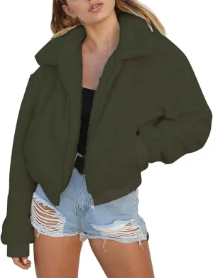 QWENTMTNTY Womens Winter Jackets Zip Up Fleece Jacket Women Cropped Zip Up Thin Zip Up Hoodie Women Dressy Evening Jackets for Women