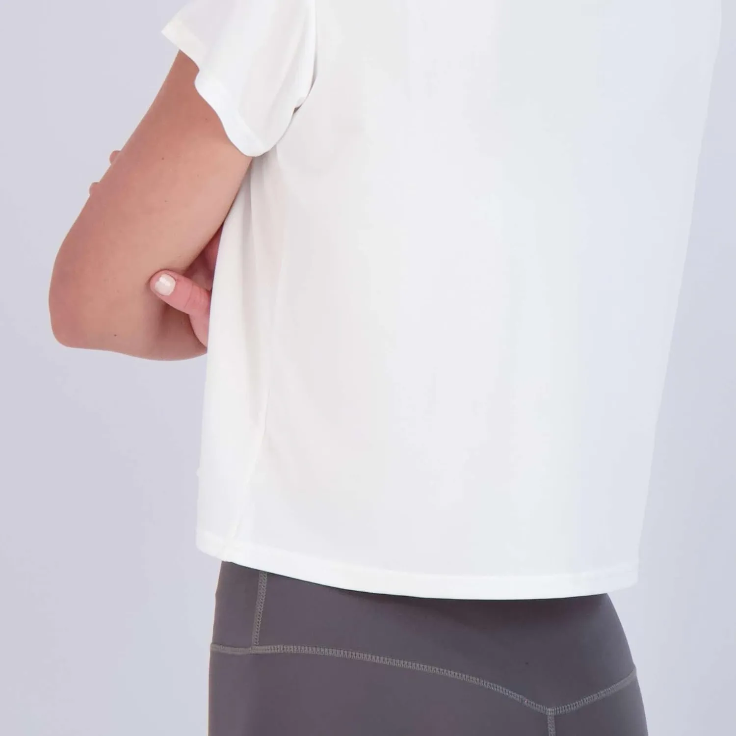 Real Essentials 5 Pack: Women's Dry Fit Crop Top - Short Sleeve Crew Neck Stretch Athletic Tee (Available in Plus Size)