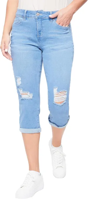 Royalty By YMI Royalty for Me Women's Essential High Rise Cuffed Capri Jeans