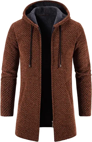 RTRDE Men's Coats Sherpa Lined Pea Coat Business Casual Trench Overcoat Long Jacket Coat, L-4XL