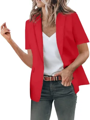 Short Blazers for Women Blazers Dressy Casual Short Puff Sleeve Open Front Office Blazers Bussiness Jackets Work Suit