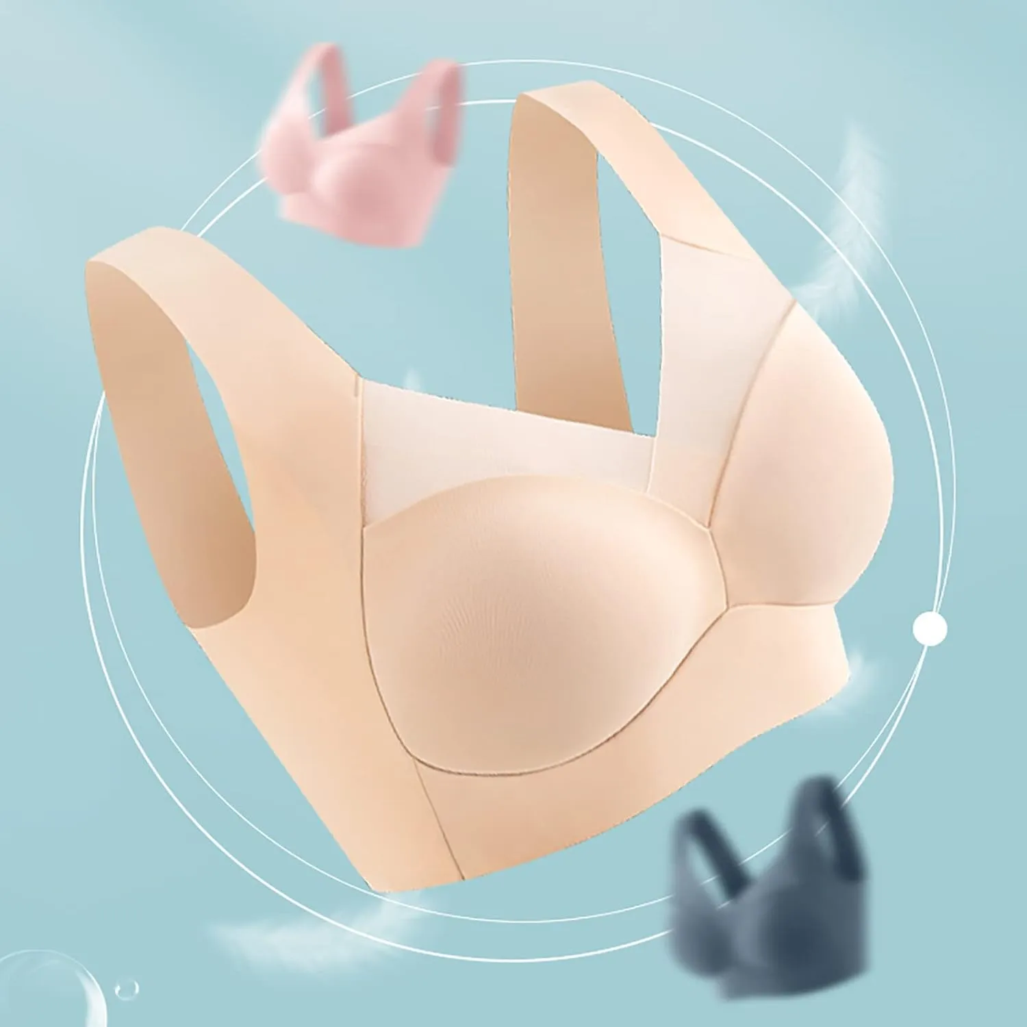 Sports Bras for Women Solid Seamless Casual Underwear Wirefree Comfy Full Coverage Everyday Bras Push Up Brattles