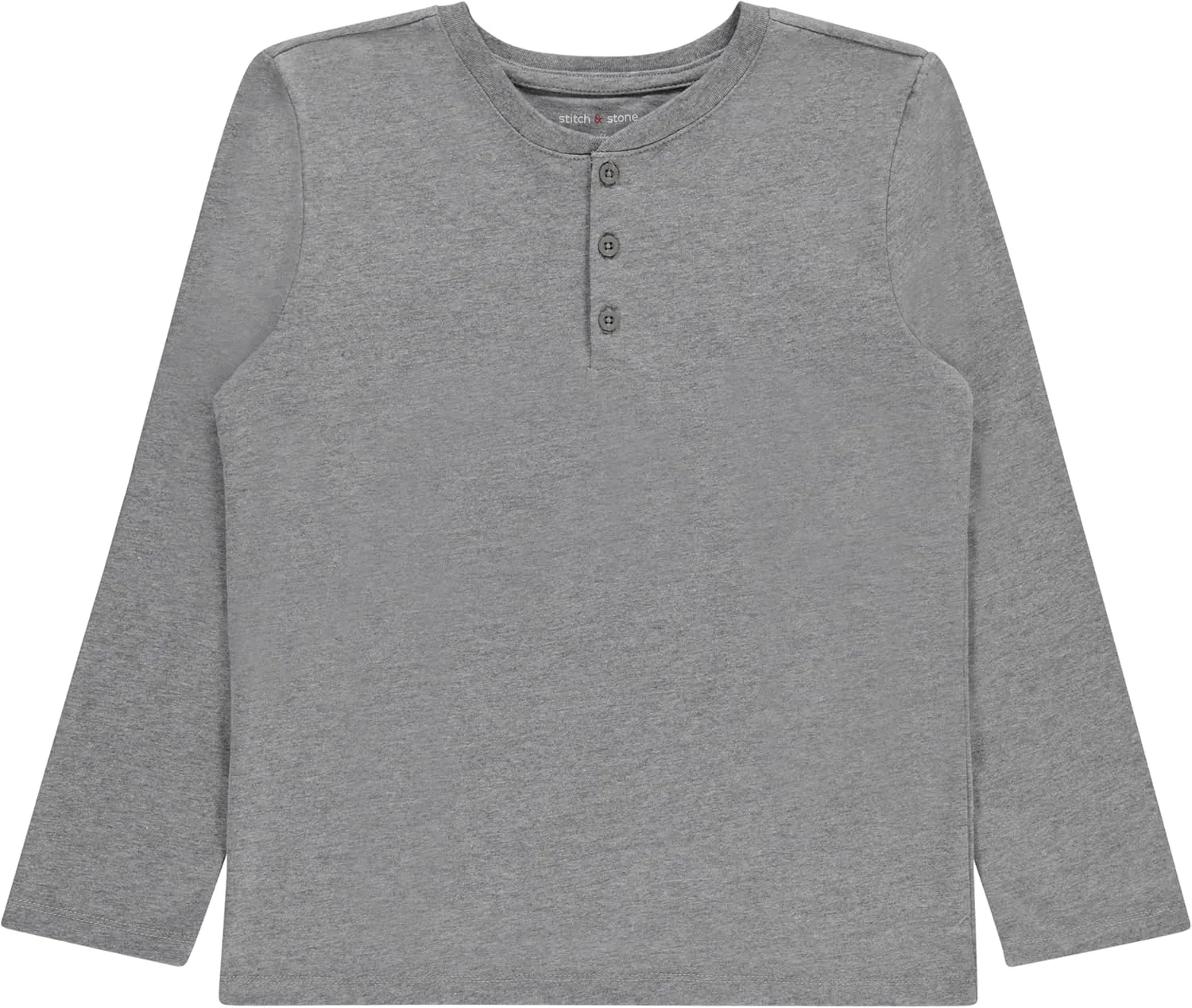 Stitch & Stone Boys 4 Pack Long Sleeve Tops, Soft Cotton Crewneck Tees, Casual Boys’ Clothing, Comfortable Everyday Wear