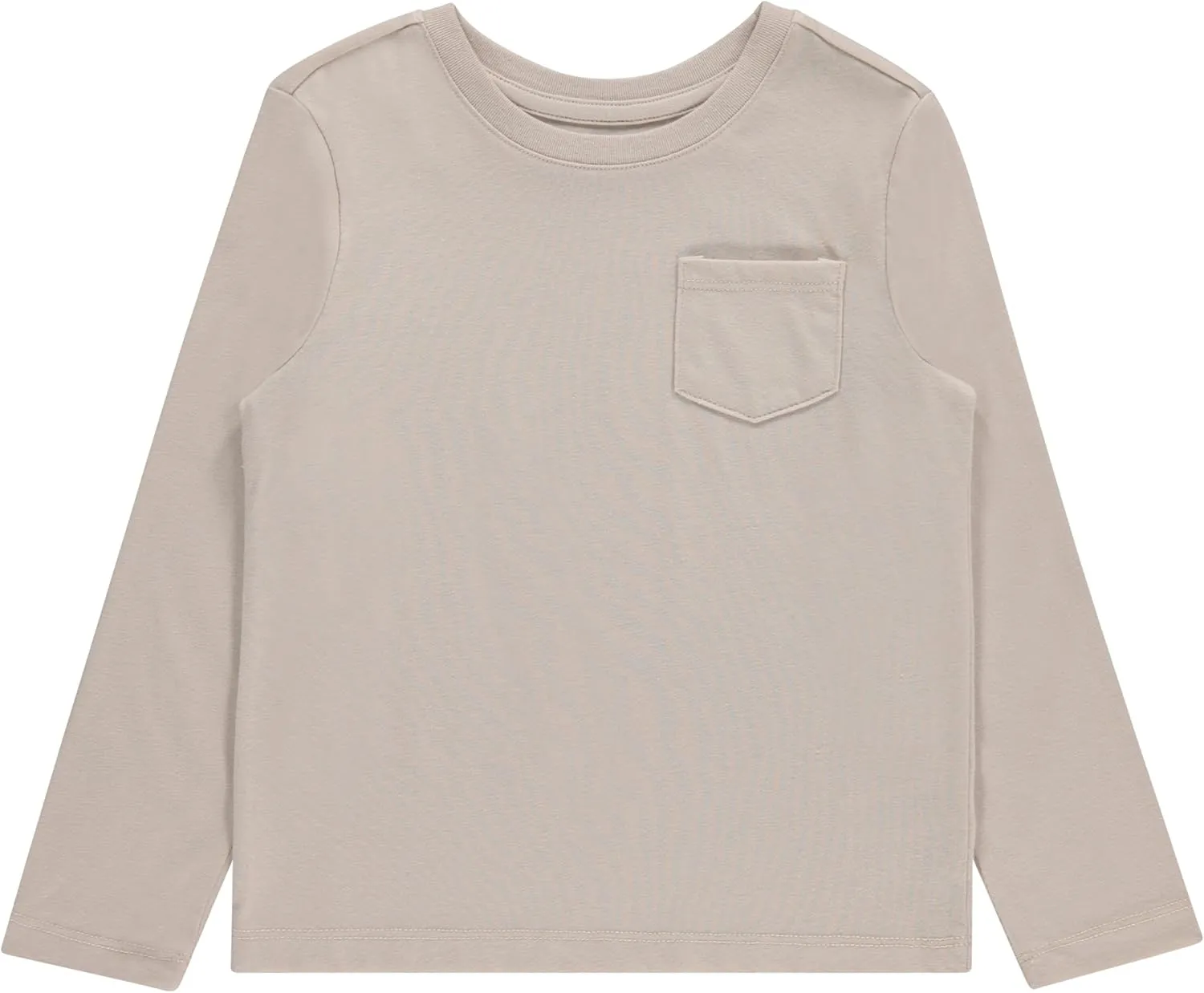 Stitch & Stone Boys 4 Pack Long Sleeve Tops, Soft Cotton Crewneck Tees, Casual Boys’ Clothing, Comfortable Everyday Wear