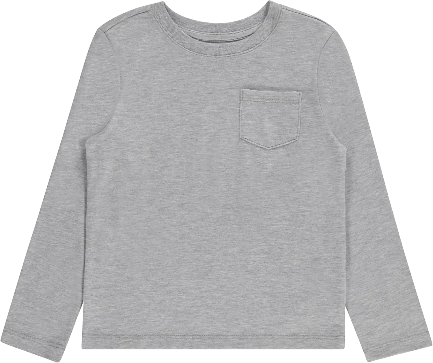Stitch & Stone Boys 4 Pack Long Sleeve Tops, Soft Cotton Crewneck Tees, Casual Boys’ Clothing, Comfortable Everyday Wear