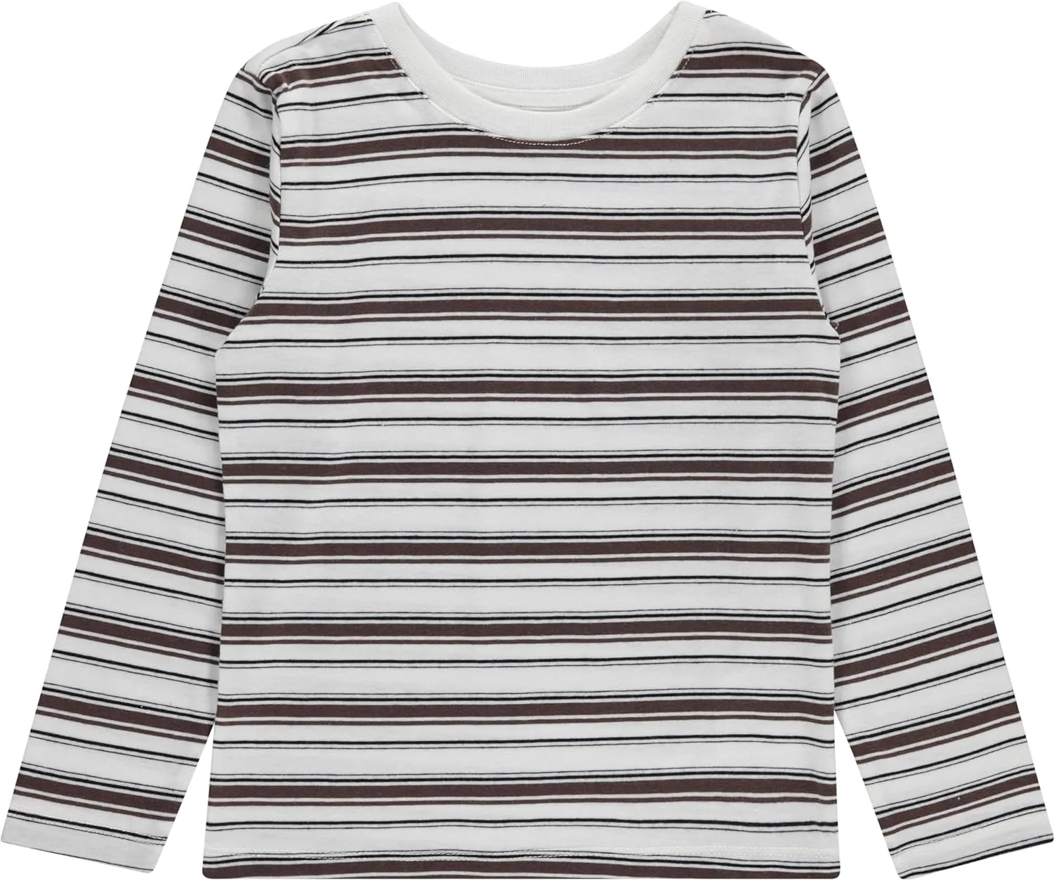 Stitch & Stone Boys 4 Pack Long Sleeve Tops, Soft Cotton Crewneck Tees, Casual Boys’ Clothing, Comfortable Everyday Wear