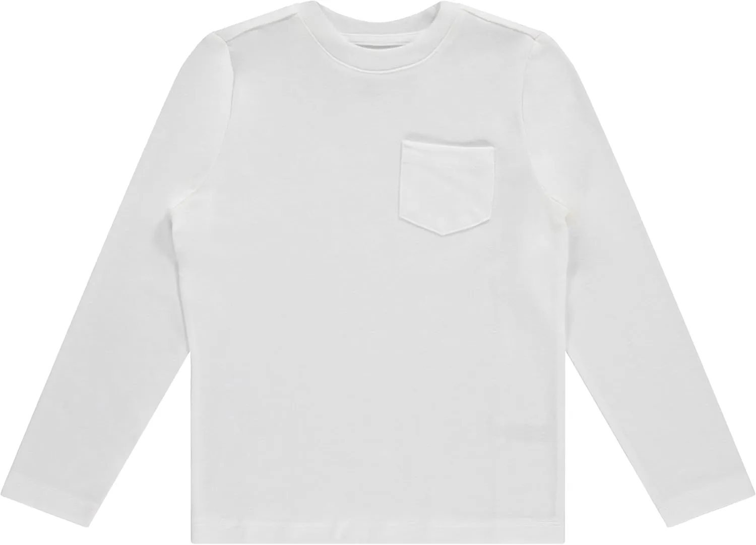 Stitch & Stone Boys 4 Pack Long Sleeve Tops, Soft Cotton Crewneck Tees, Casual Boys’ Clothing, Comfortable Everyday Wear