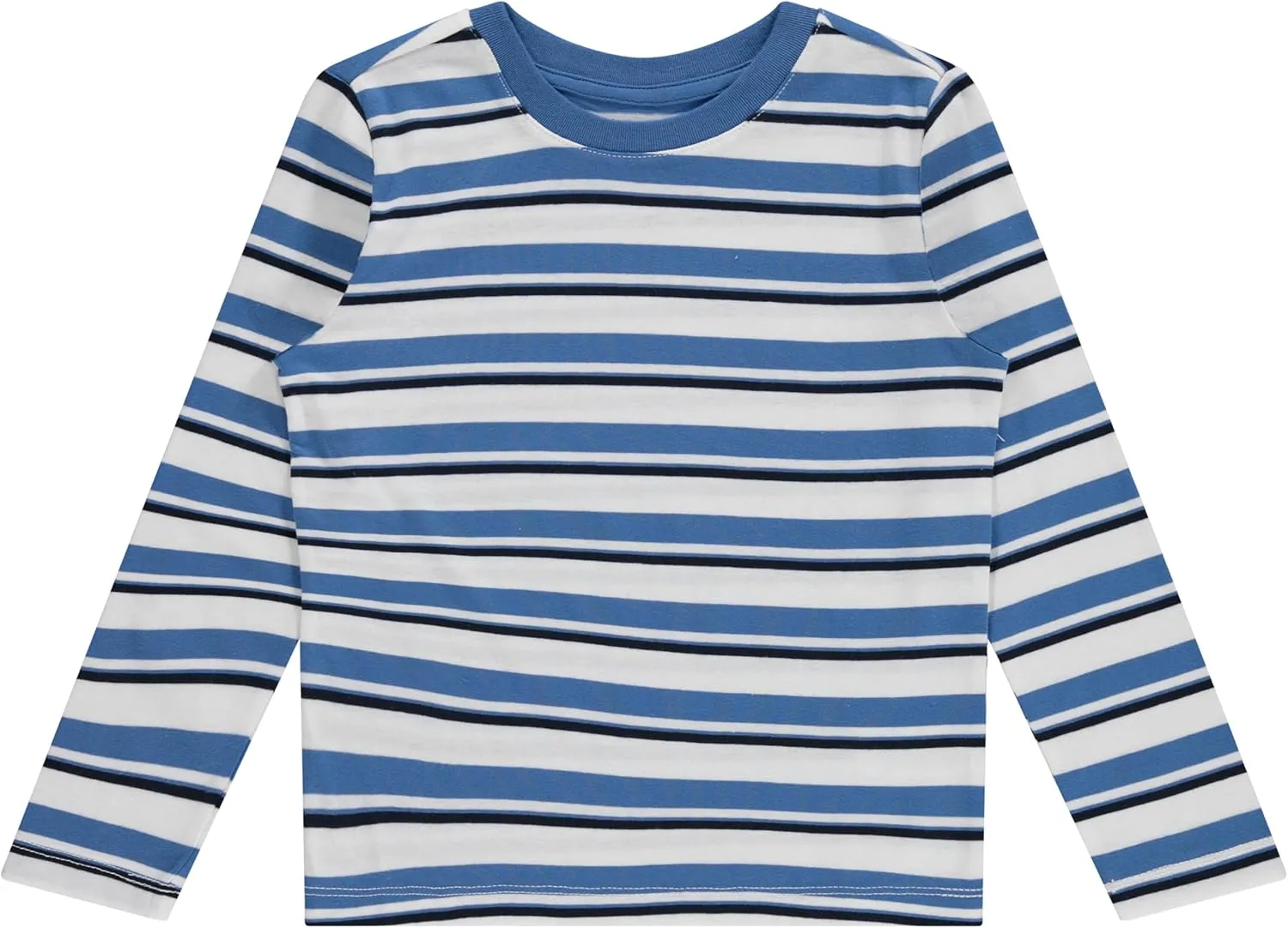 Stitch & Stone Boys 4 Pack Long Sleeve Tops, Soft Cotton Crewneck Tees, Casual Boys’ Clothing, Comfortable Everyday Wear