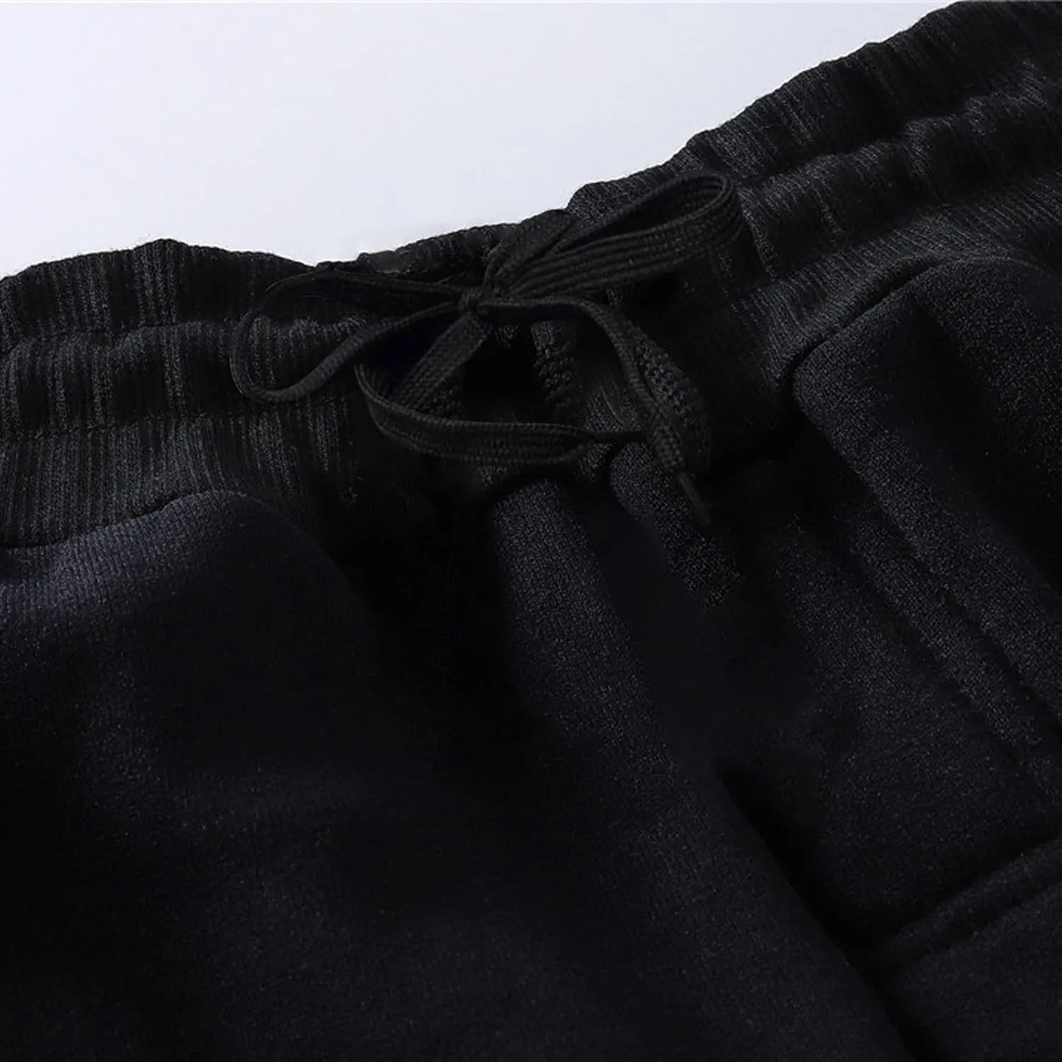 Straight Leg Sweatpants for Men Solid Casual Drawstring Elastic Waist Pants Loose Fit Comfort Trousers with Pockets