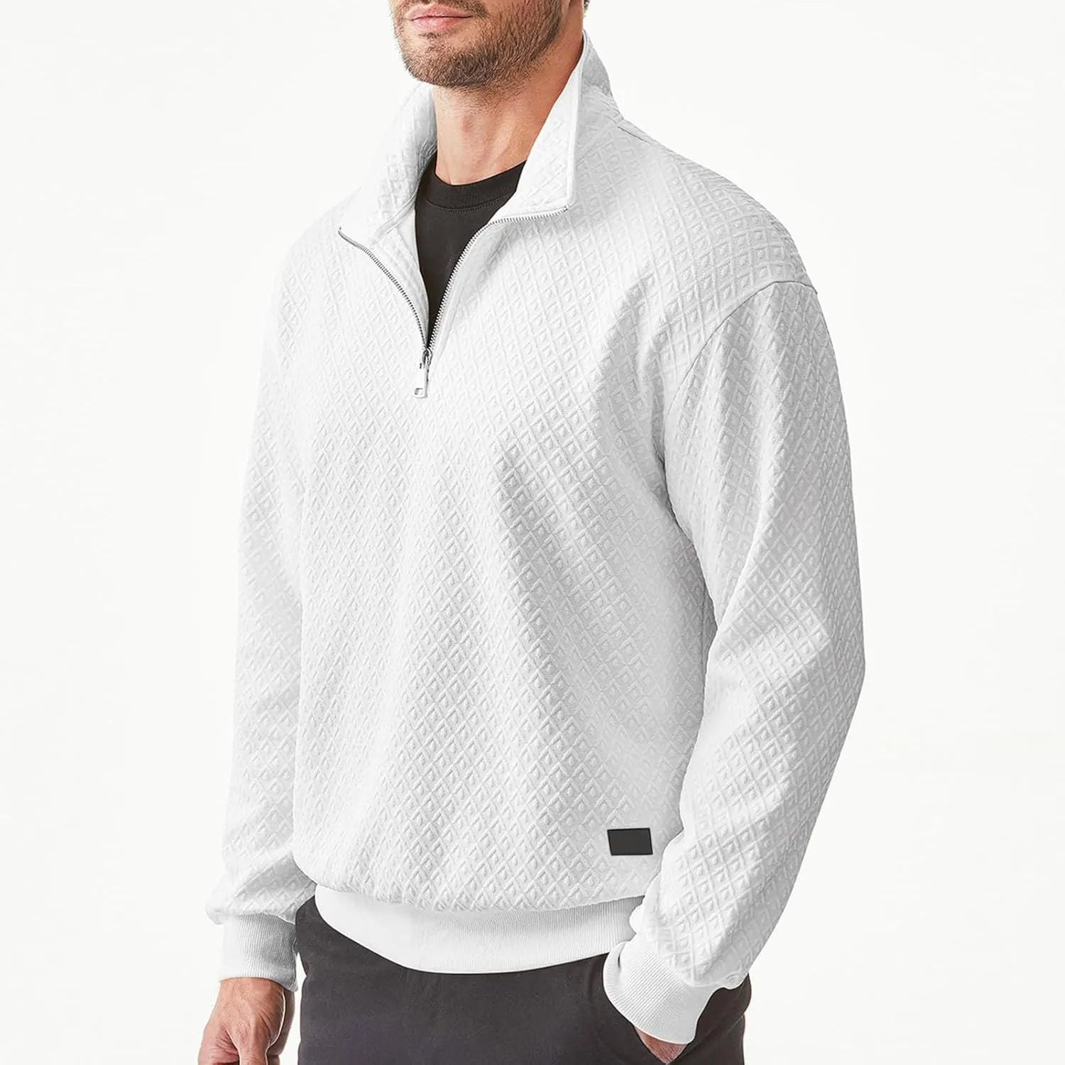Sweatshirts for Men 2024 Fashion Long Sleeve Quarter Zip Causal Pullover Shirts Loose Comfy Lightweight Athletic Top
