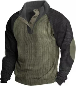 Sweatshirts for Men Vintage Pullover Raglan Long Sleeve Outdoor Stand Collar Shirt Casual Color Block Tops Fall Outfits
