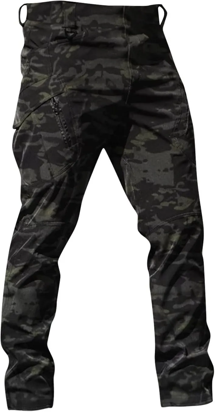 Tactical Pants for Men Construction Stretchy Relaxed Fit Pants with Multi Pockets Flexcamo Cargo Carpenter Outfits