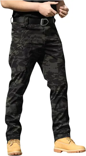 Tactical Pants for Men Construction Stretchy Relaxed Fit Pants with Multi Pockets Flexcamo Cargo Carpenter Outfits
