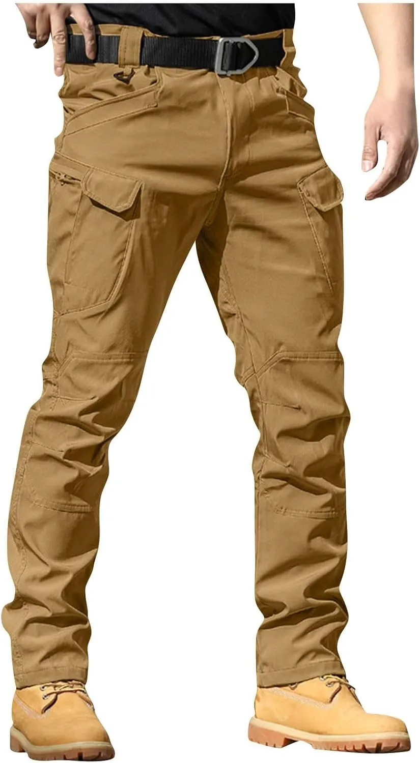 Tactical Pants for Men Stretch Waterproof Slim Fit Cargo Pants Multi Pockets Lightweight Work Pants Construction