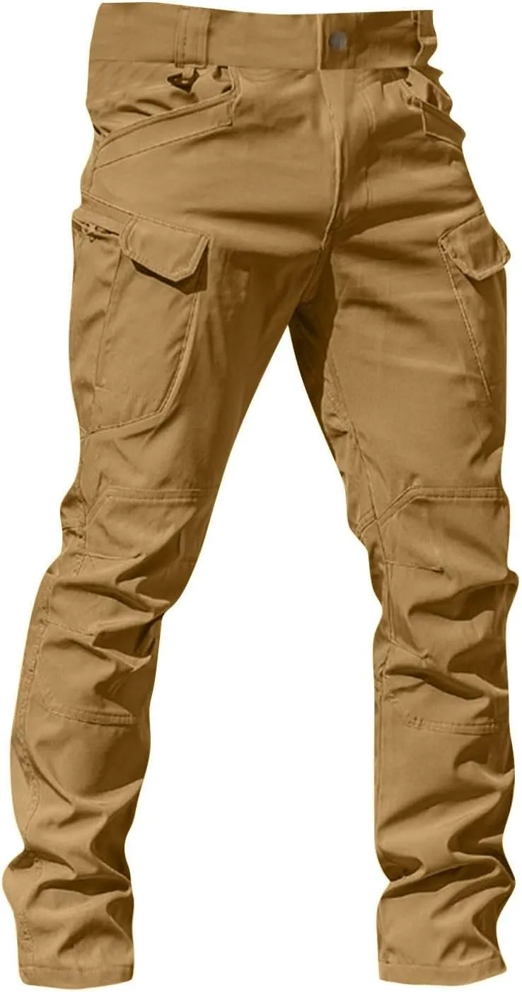 Tactical Pants for Men Stretch Waterproof Slim Fit Cargo Pants Multi Pockets Lightweight Work Pants Construction