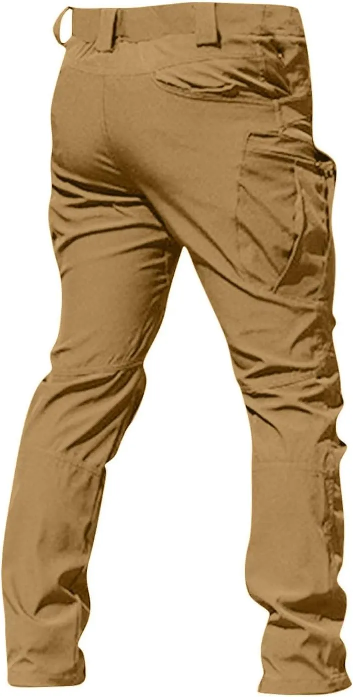 Tactical Pants for Men Stretch Waterproof Slim Fit Cargo Pants Multi Pockets Lightweight Work Pants Construction