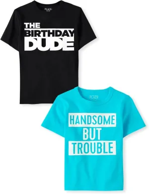 The Children's Place Baby and Toddler Boys' Assorted Everyday Short Sleeve Graphic T-Shirts, Multipack