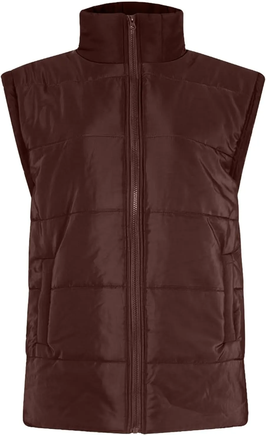 Winter Coats for Women Trendy Cropped Sleeveless Puffer Jacket Full Zip Padded Coat 2024 Casual Solid Versatile Outwear