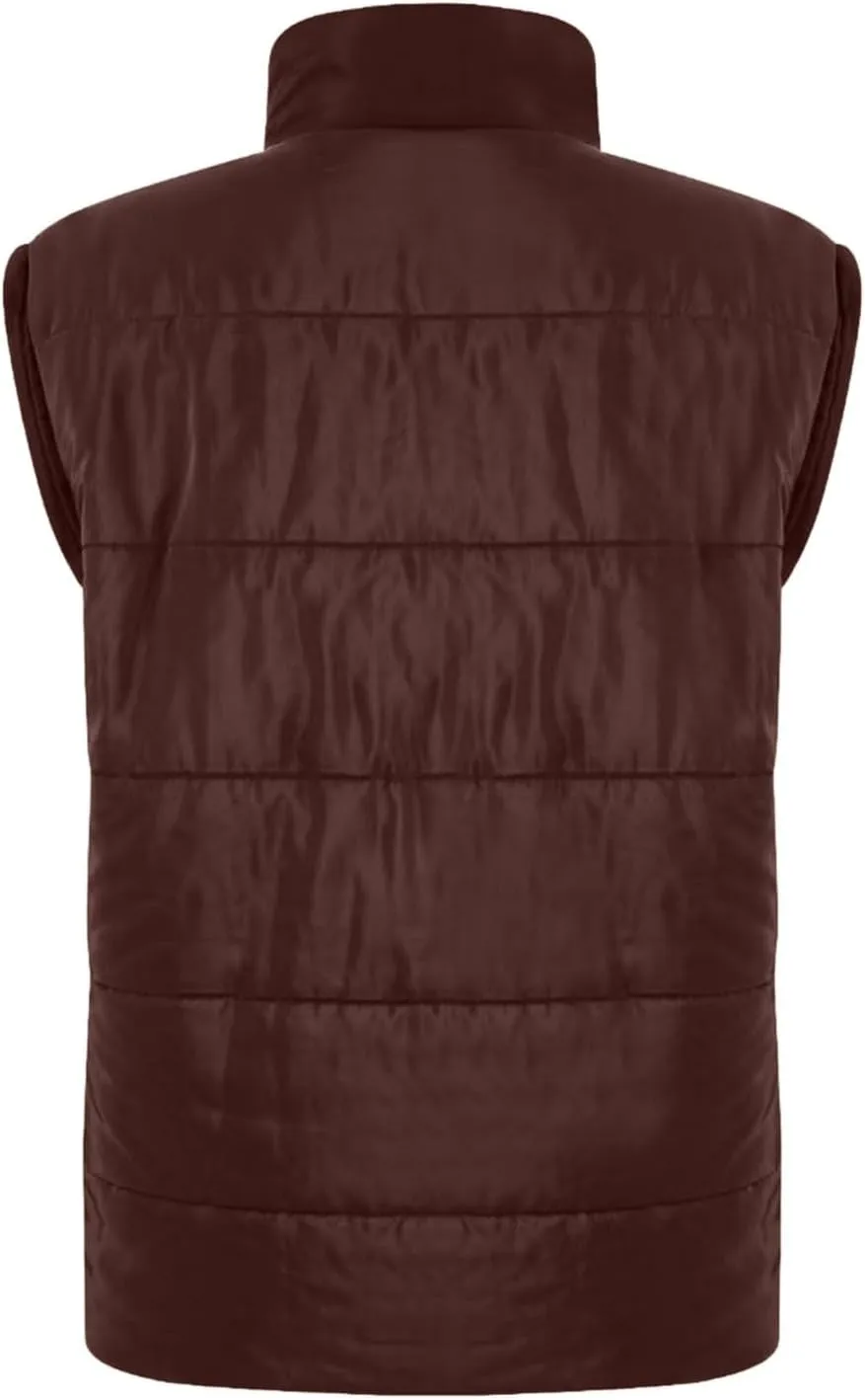 Winter Coats for Women Trendy Cropped Sleeveless Puffer Jacket Full Zip Padded Coat 2024 Casual Solid Versatile Outwear