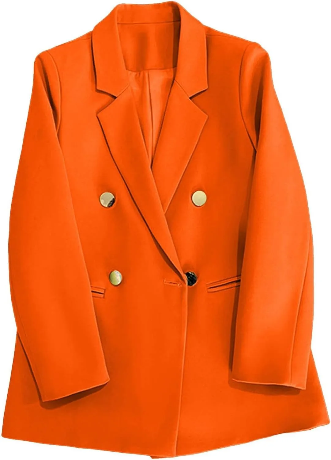 Women Business Casual Blazer Jacket Open Front Long Sleeve Button Jackets Notched Lapel Work Office Suit Jackets