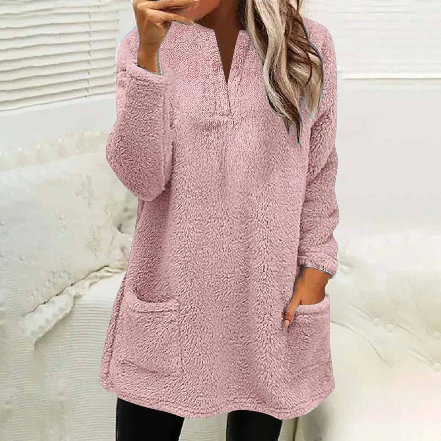 Women Fleece Winter Coats Faux Shearling Oversized Y2K Sweatshirts Long Sleeve Loose Fit Fuzzy Sherpa Pullover Tops Outerwear