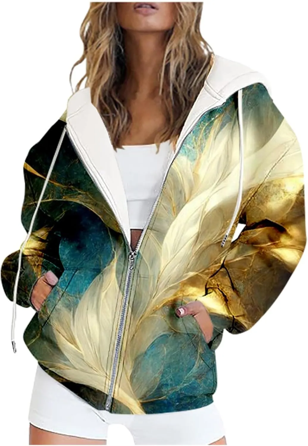 Women Hoodies Fleece Sweatshirt Cropped Hoodies Gift Tops Hooded Sweatshirts Casual Long Sleeve