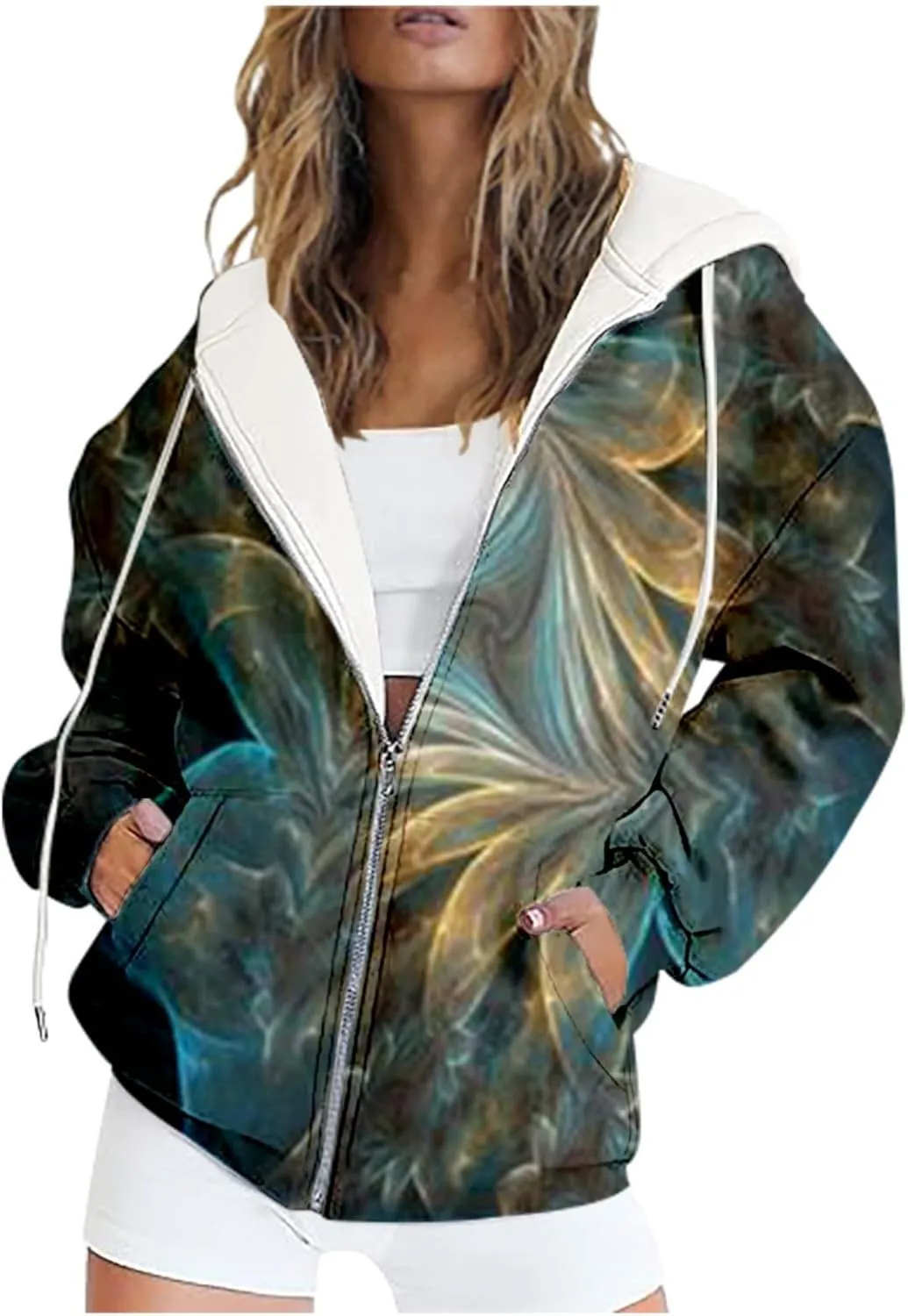 Women Hoodies Fleece Sweatshirt Cropped Hoodies Gift Tops Hooded Sweatshirts Casual Long Sleeve