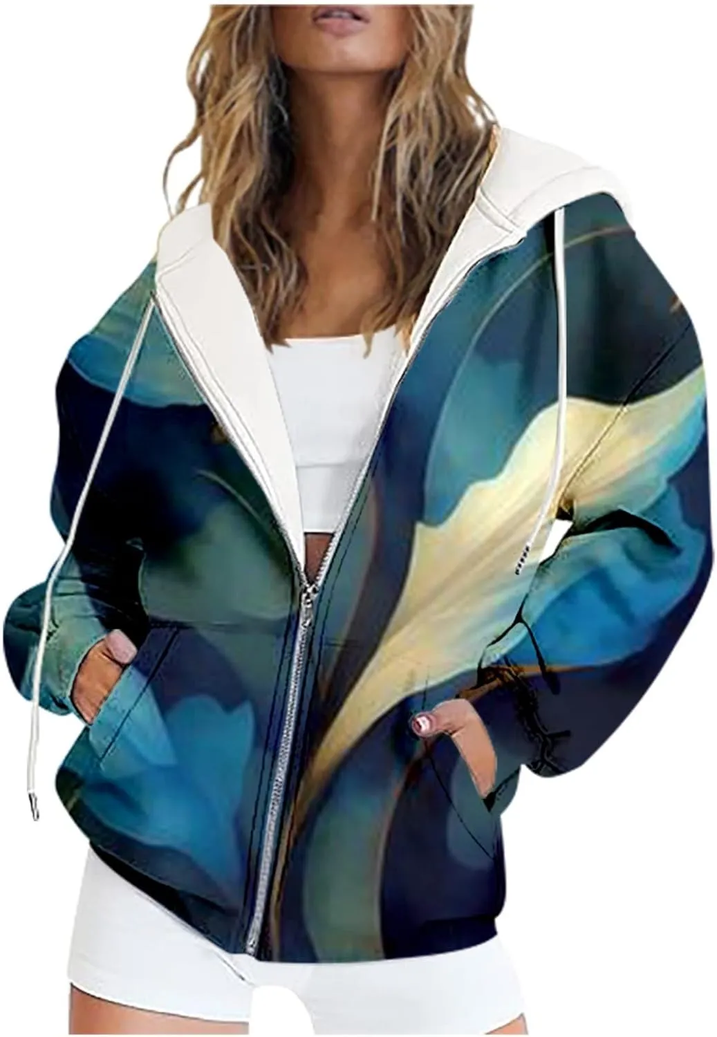 Women Hoodies Fleece Sweatshirt Cropped Hoodies Gift Tops Hooded Sweatshirts Casual Long Sleeve