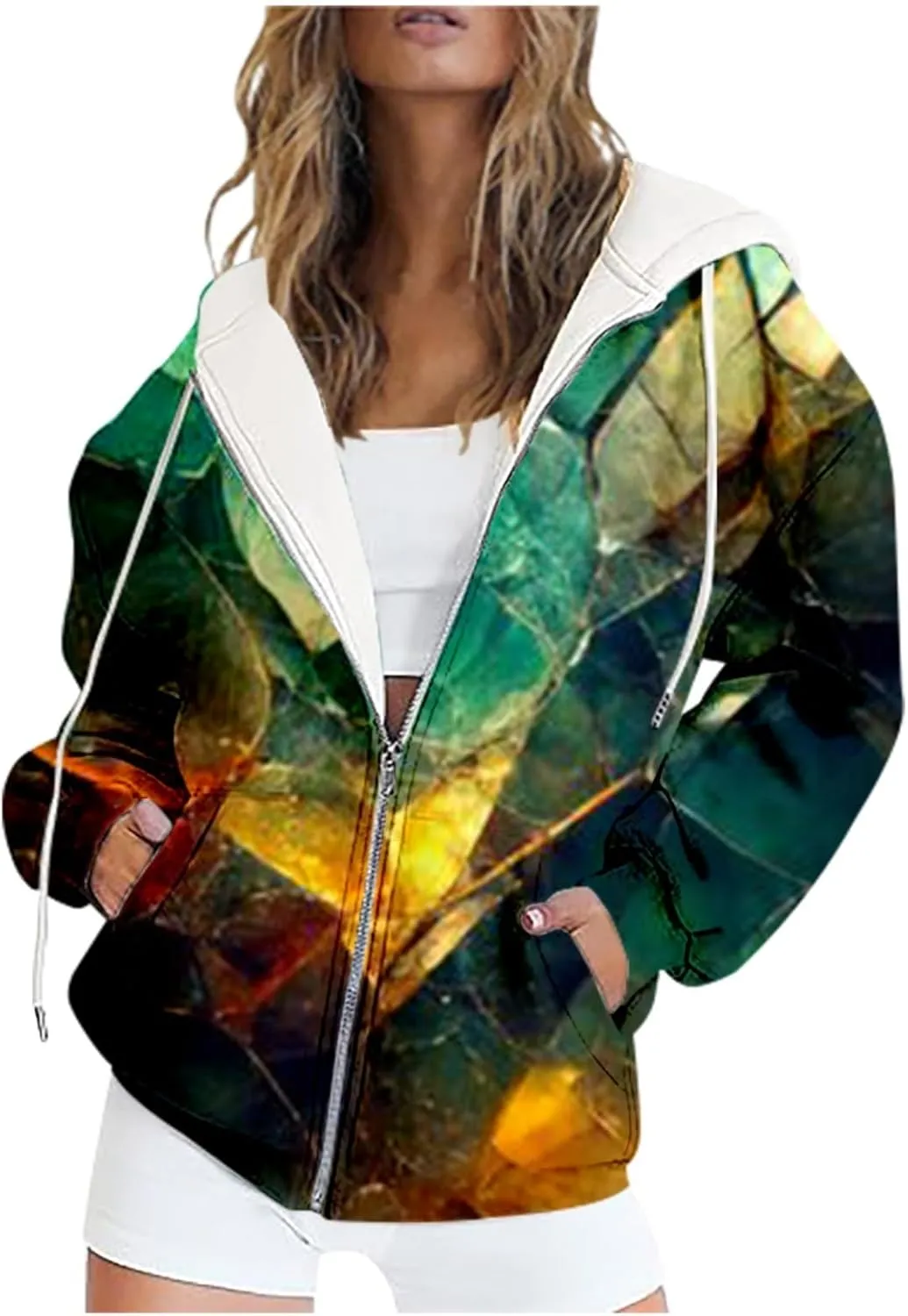 Women Hoodies Fleece Sweatshirt Cropped Hoodies Gift Tops Hooded Sweatshirts Casual Long Sleeve