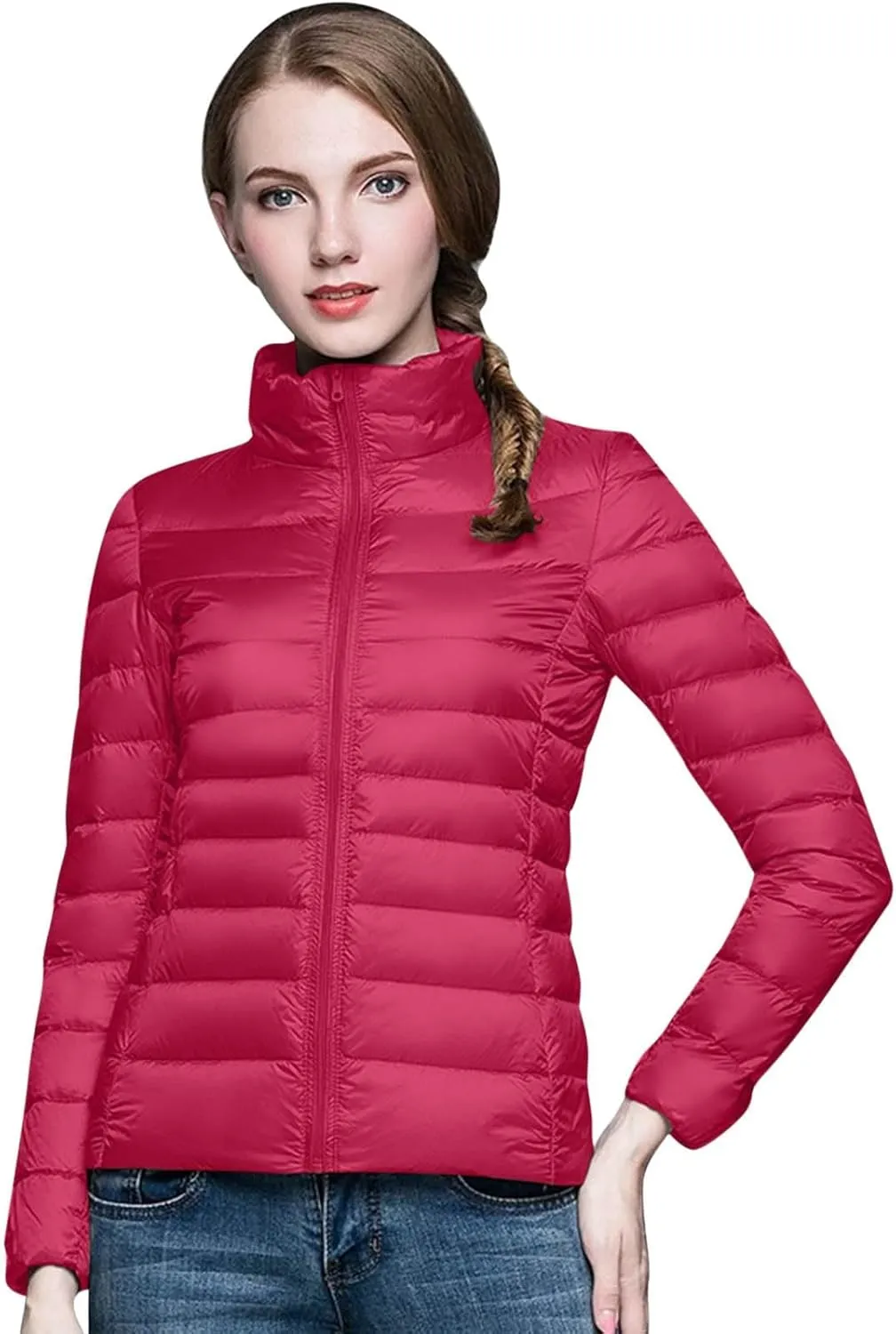 Women Plus Size Lightweight Puffer Jacket Packable Winter Warm Quilted Parka Coat Waterproof Windproof Hooded 2023