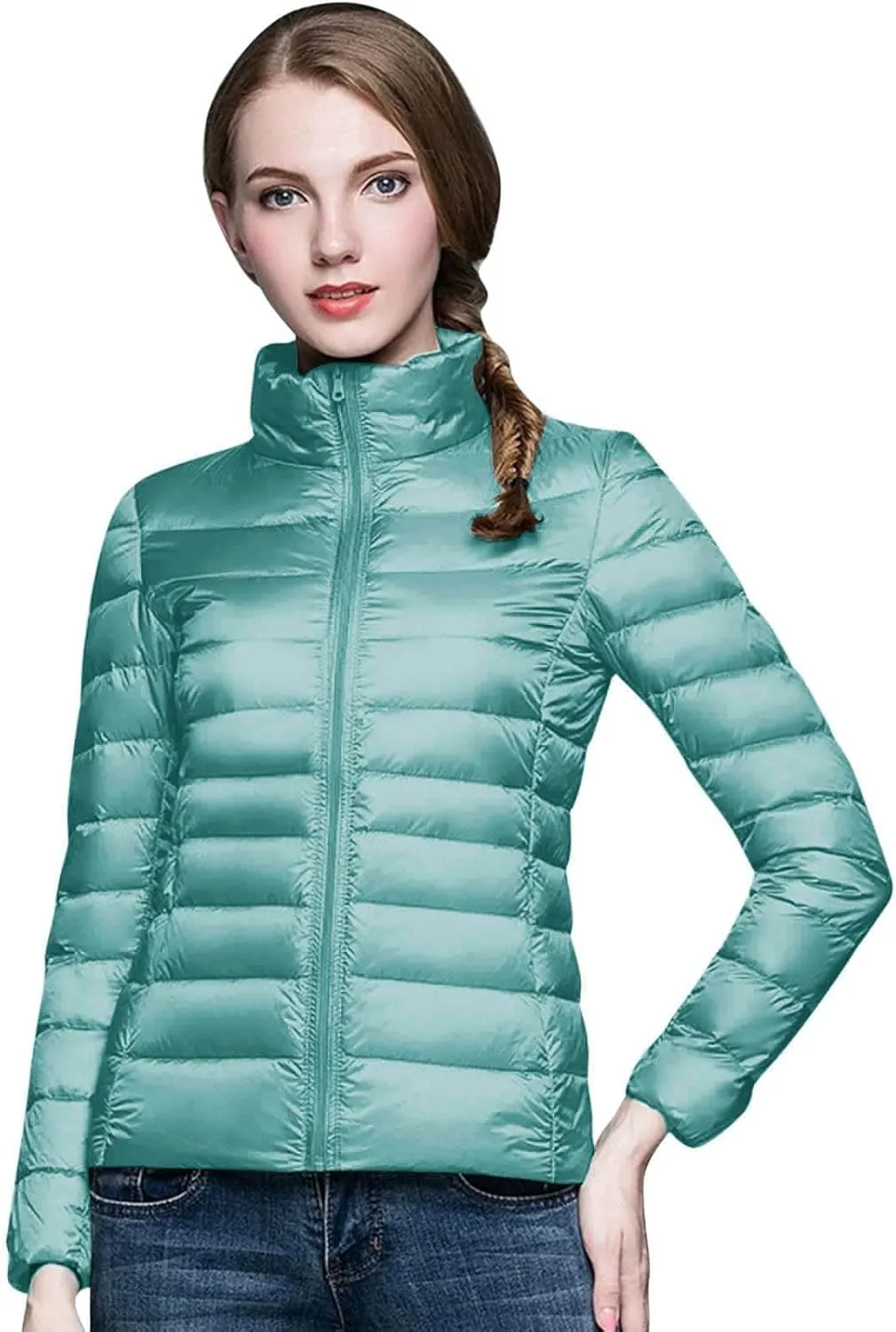 Women Plus Size Lightweight Puffer Jacket Packable Winter Warm Quilted Parka Coat Waterproof Windproof Hooded 2023