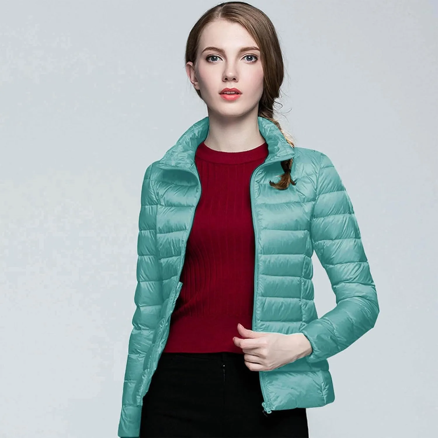 Women Plus Size Lightweight Puffer Jacket Packable Winter Warm Quilted Parka Coat Waterproof Windproof Hooded 2023
