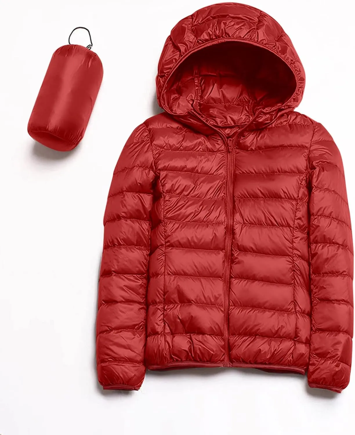 Women Plus Size Lightweight Puffer Jacket Packable Winter Warm Quilted Parka Coat Waterproof Windproof Hooded 2023