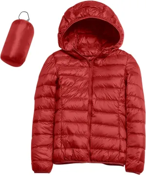 Women Plus Size Lightweight Puffer Jacket Packable Winter Warm Quilted Parka Coat Waterproof Windproof Hooded 2023