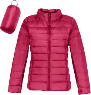 Women Plus Size Lightweight Puffer Jacket Packable Winter Warm Quilted Parka Coat Waterproof Windproof Hooded 2023