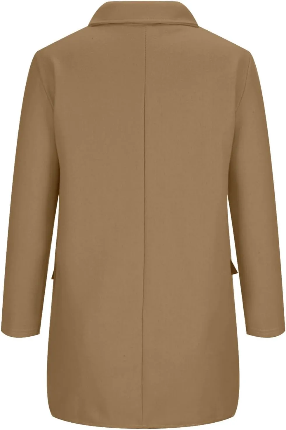 Women Winter Wool Coat with Pocket,Button Lapel Oversized Trench Coats Mid Length Chic Peacoat Windbreaker Jacket